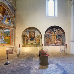 Montefalco Umbria Italy. San Francesco Church frescoed by Perugino