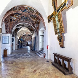 Montefalco Umbria Italy. San Francesco Church frescoed by Benozzo Gozzoli