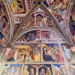 Foligno Umbria Italy. Frescoes at Trinci Palace Palazzo Trinci a patrician residence and museum.