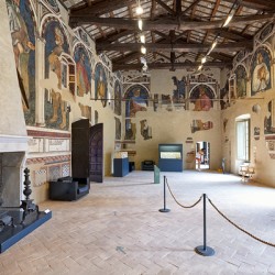 Foligno Umbria Italy. Frescoes at Trinci Palace Palazzo Trinci a patrician residence and museum.