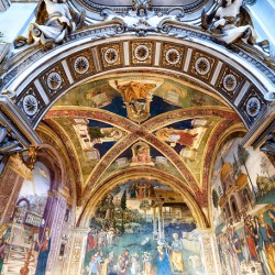 Spello Umbria Italy. Baglioni Chapel frescoed by Pinturicchio in Santa Maria Maggiore Church