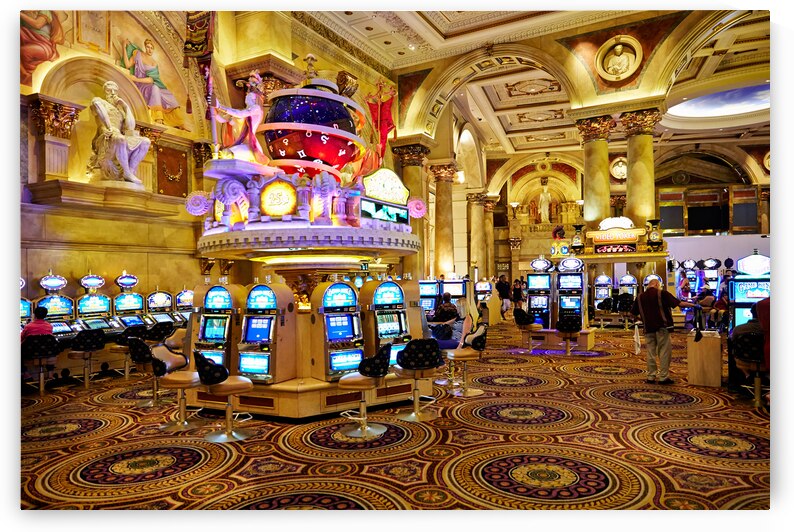 Slot Machines at Caesars Palace Casino. Las Vegas Nevada USA by Marco Brivio