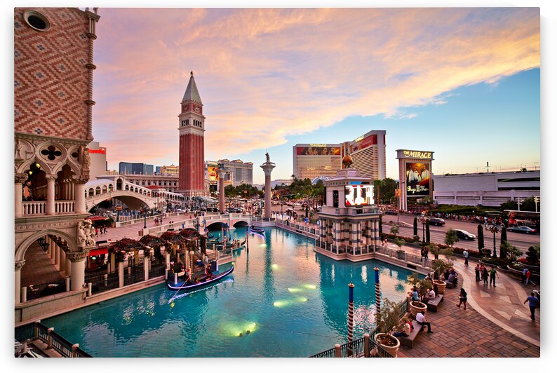 Venetian Hotel at Sunset. Las Vegas Nevada USA by Marco Brivio