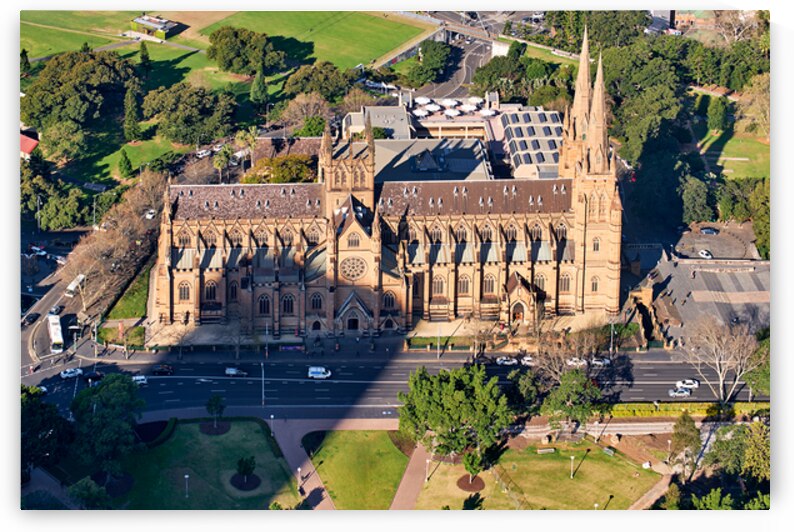 Aerial view of St Marys Cathedral Sydney Australia. by Marco Brivio