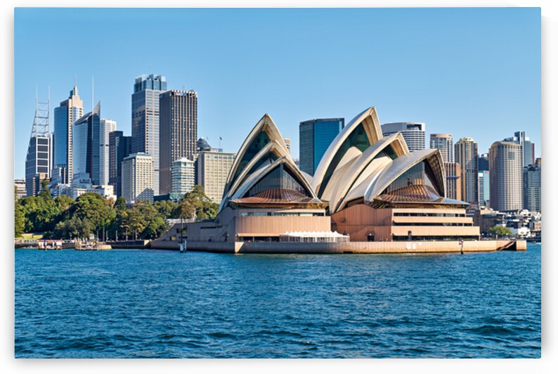Sydney Opera House and city skyline on a clear day. by Marco Brivio