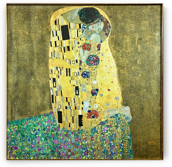 Klimts The Kiss: A golden embracing couple. by Marco Brivio