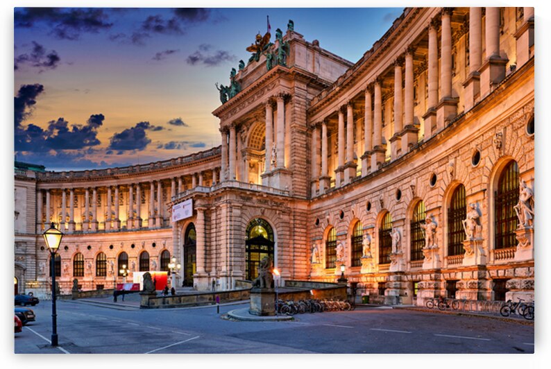 Hofburg Palace Vienna illuminated at dusk. by Marco Brivio