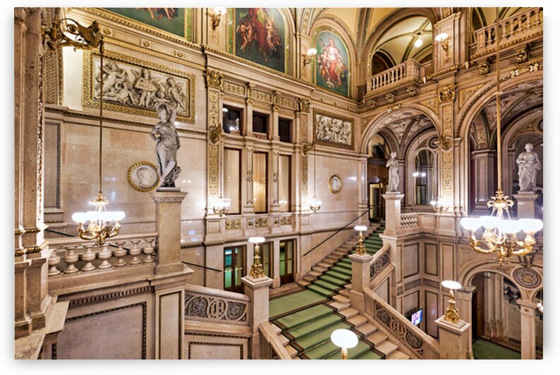 Vienna State Operas opulent grand staircase and hall. by Marco Brivio