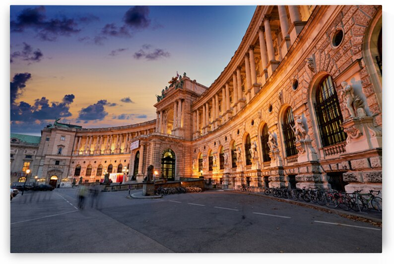 Hofburg Palace Vienna illuminated at dusk. by Marco Brivio