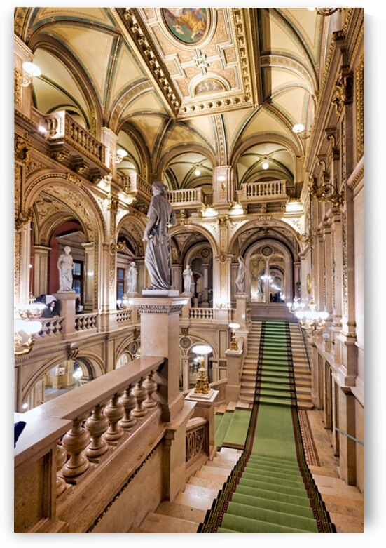 Opulent historic building interior with grand staircase and sta by Marco Brivio