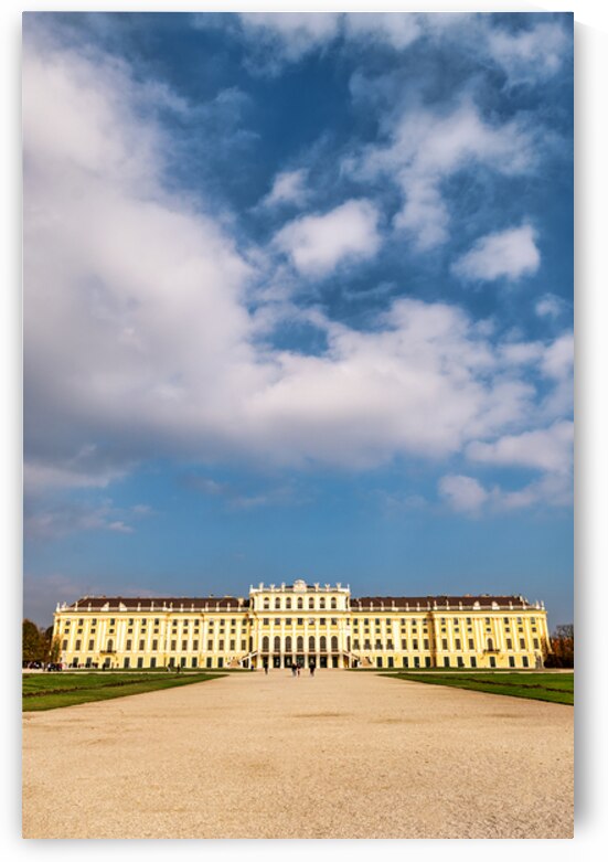 Schönbrunn Palace and gardens under a beautiful cloudy sky. by Marco Brivio