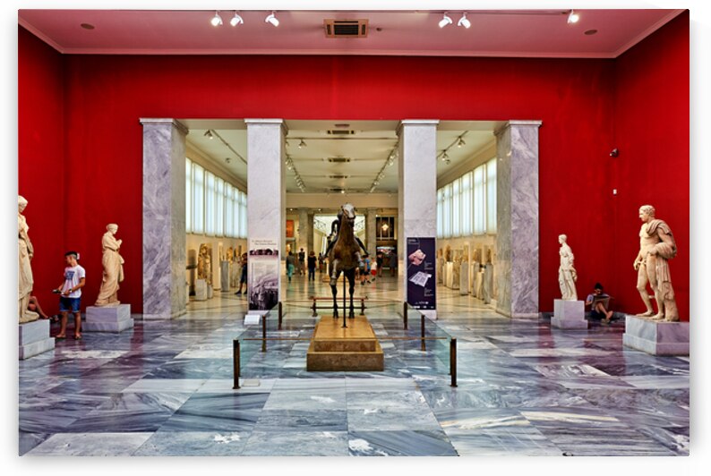 Visitors explore National Archaeological Museum in Athens Greece by Marco Brivio