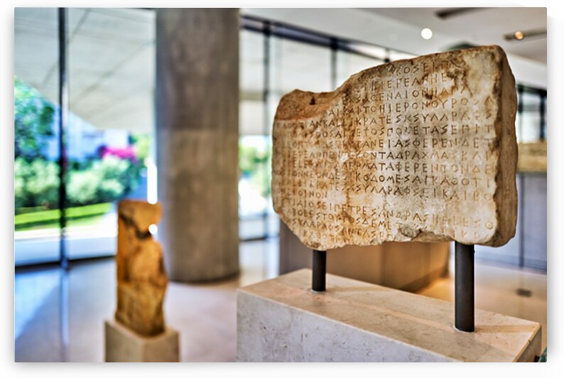 Exploring ancient inscriptions at the Acropolis Museum in Athens by Marco Brivio