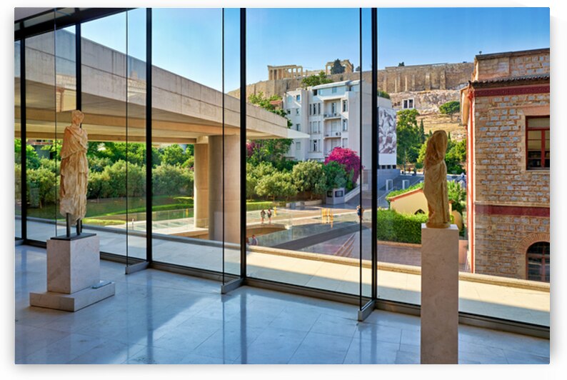 View of the acropolis from the acropolis museum in athens greece by Marco Brivio