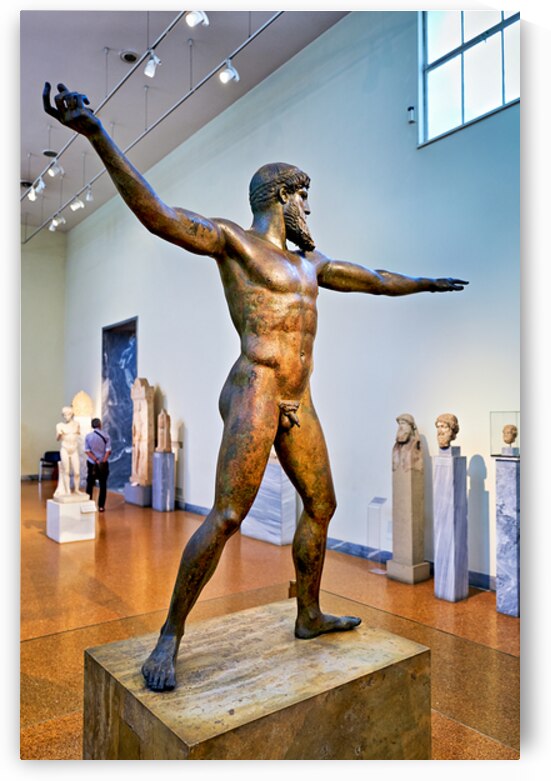 Statue at national archaeological museum in athens greece by Marco Brivio