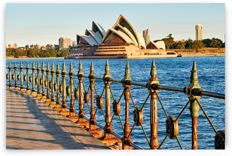 Sydney Opera House and harbor view at sunset. by Marco Brivio