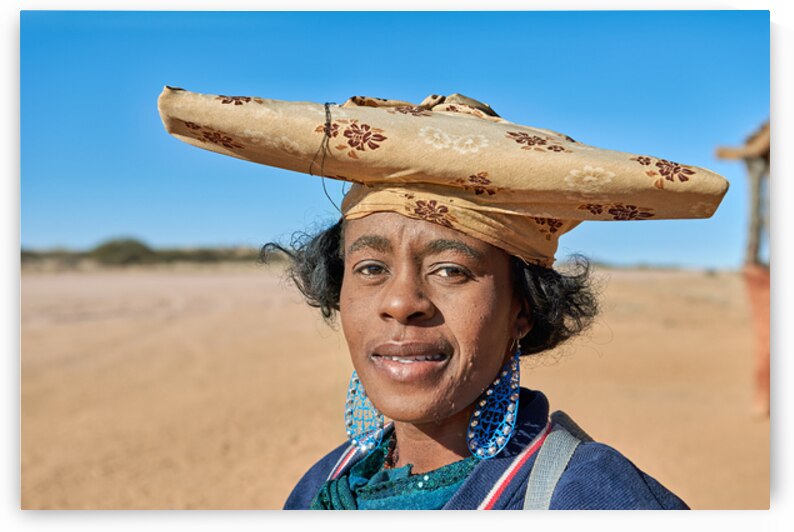 Portrait of a woman from the Herero Bantu ethnic group in Namibi by Marco Brivio