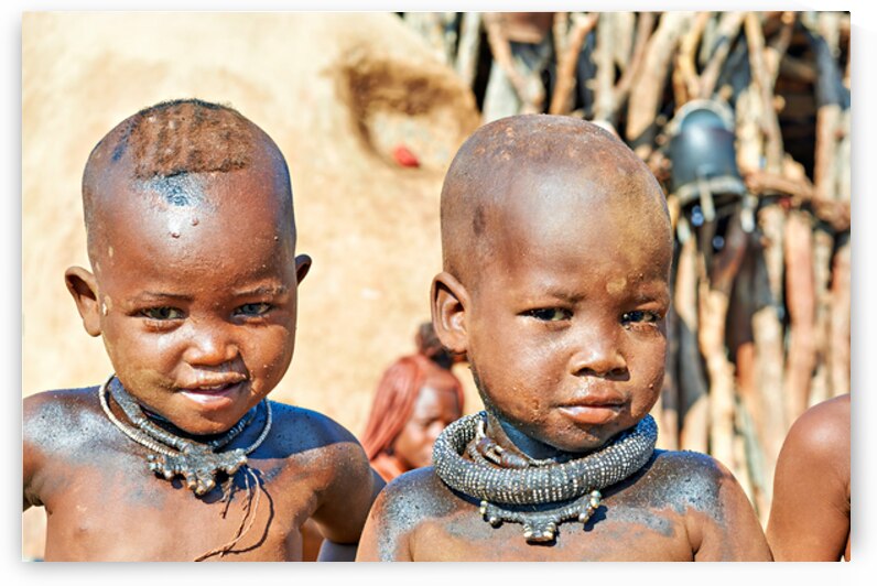 Children in himba village of kunene region namibia by Marco Brivio