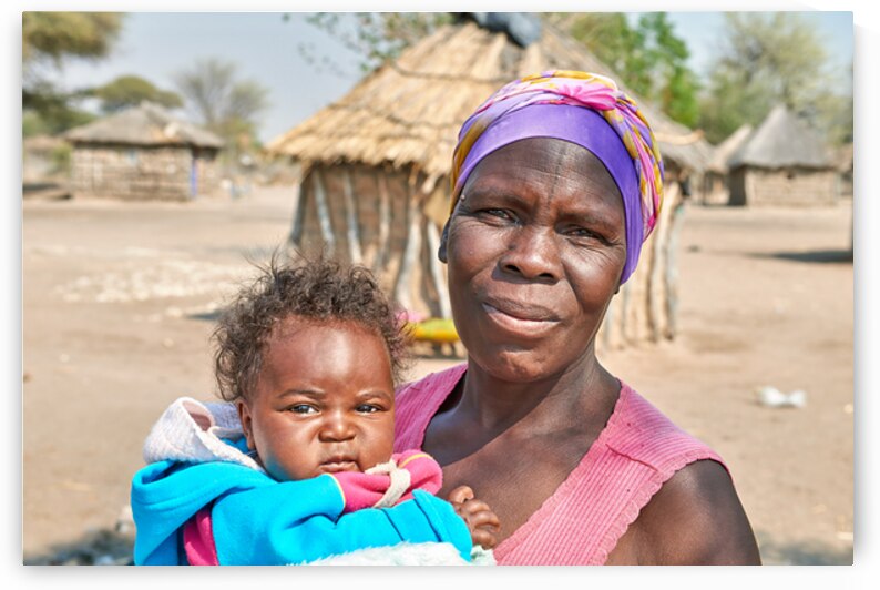 Portrait of a mother holding her son in Rundu Kavango Region N by Marco Brivio
