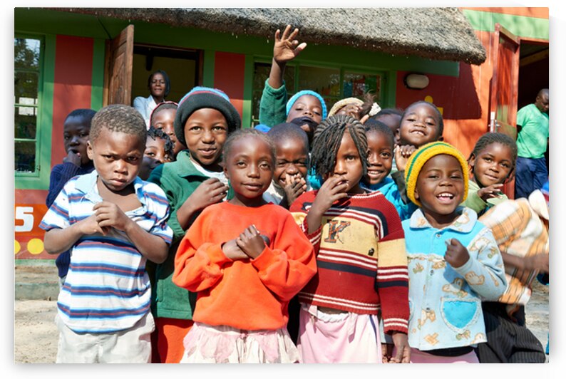 Group of children in classroom in Rundu Kavango Region Namibia by Marco Brivio