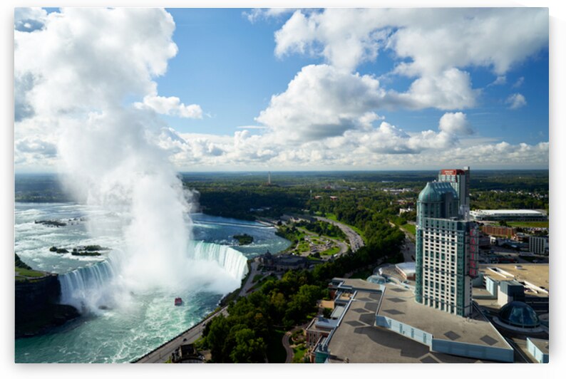 Panoramic view of Niagara Falls and urban landscape. by Marco Brivio