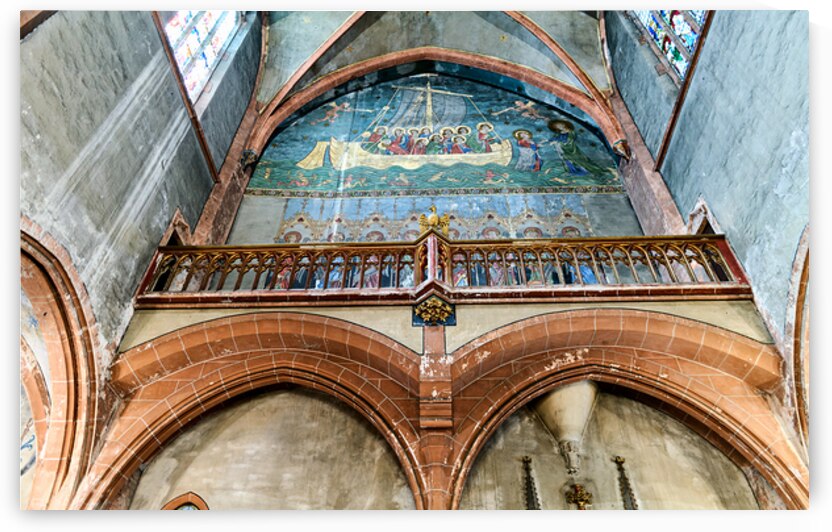 Historic interior of Saint Pierre le Jeune church in Strasbourg by Marco Brivio