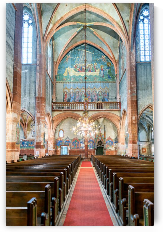 Visitors inside Saint Pierre le Jeune church in Strasbourg Alsac by Marco Brivio