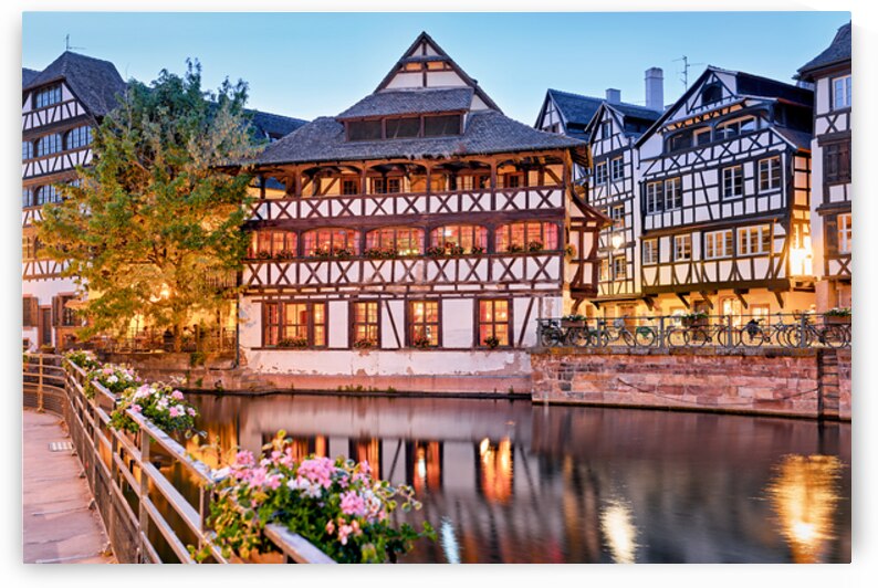 Timber houses in Petit France district by the water in Strasbour by Marco Brivio