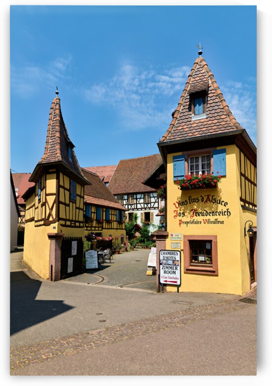 Timber framed houses in Eguisheim village along Alsace Wine Rout by Marco Brivio