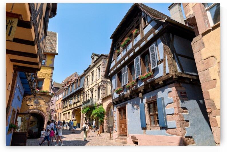 Visitors discover timber houses in Riquewihr Alsace by Marco Brivio