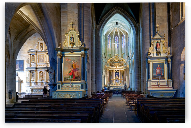 Basilica of St Saviour interior view in Dinan Brittany France by Marco Brivio