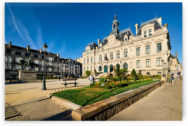Vannes town hall in Brittany France with nearby park and buildin by Marco Brivio