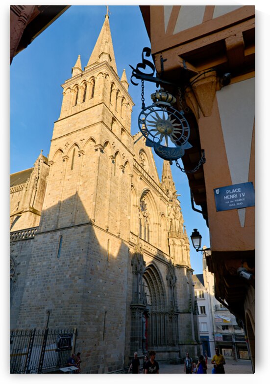 Visitors walk near Saint Pierre Cathedral in Vannes France by Marco Brivio