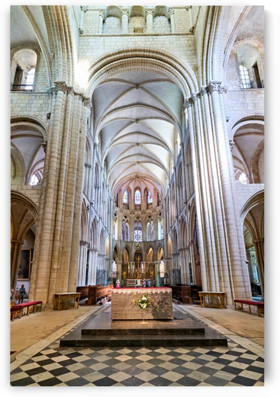 Altar view inside the Abbey of Saint Etienne in Caen Normandy by Marco Brivio