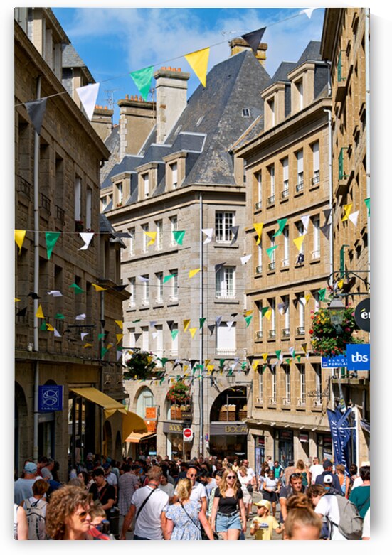 Busy streets in old town of Saint Malo in Brittany France by Marco Brivio