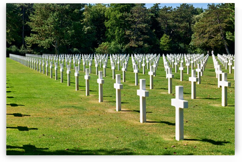 Grave markers in Normandy American Cemetery in Colleville sur Me by Marco Brivio