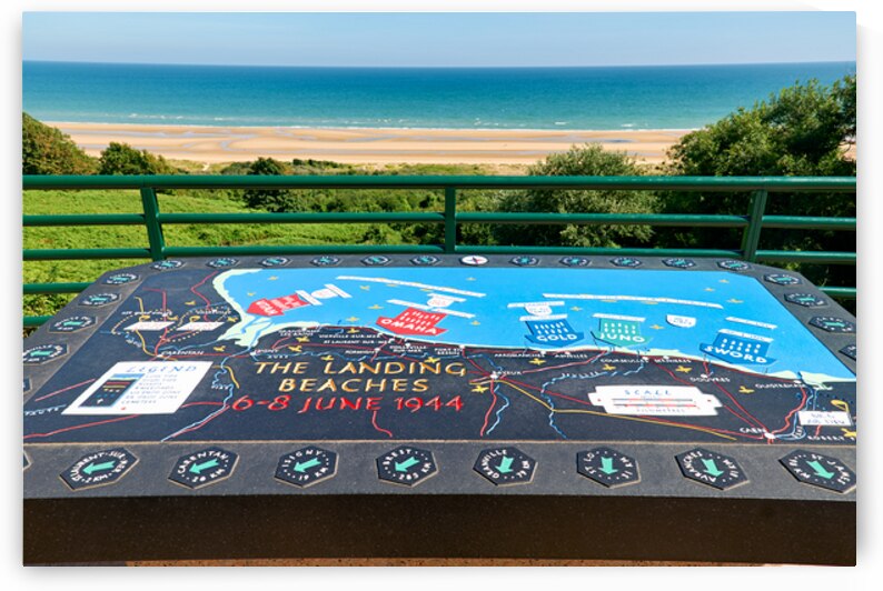 Map showing landing beaches in Normandy France during World War by Marco Brivio