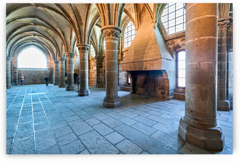 Interior view of Mont Saint Michel abbey in Normandy France by Marco Brivio