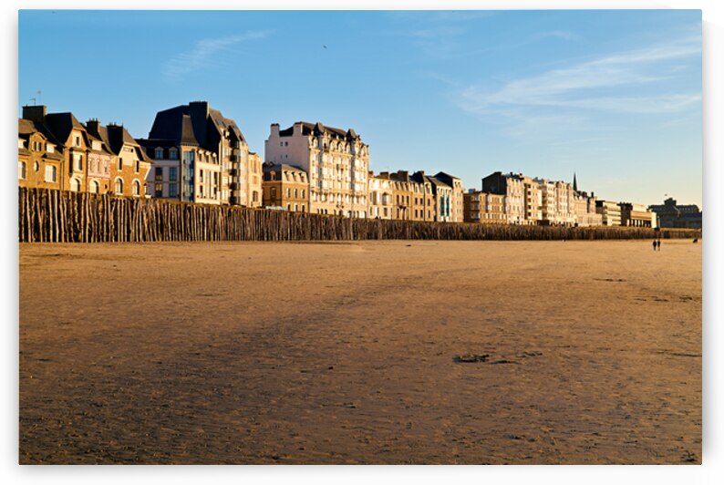 Grand Plage du Sillon beach at dusk in Saint Malo Brittany Fra by Marco Brivio