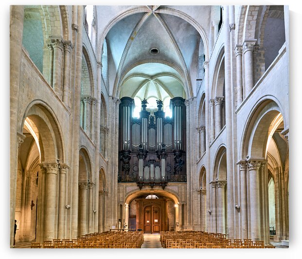 Pipe organ inside Abbey of Saint Etienne in Caen Normandy by Marco Brivio