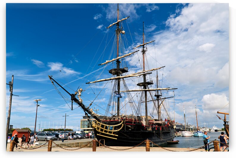 Old vessel at port in Saint Malo Brittany during sunny day by Marco Brivio
