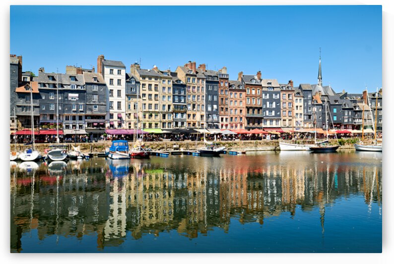 Beautiful harbour view in Honfleur Normandy France during the da by Marco Brivio