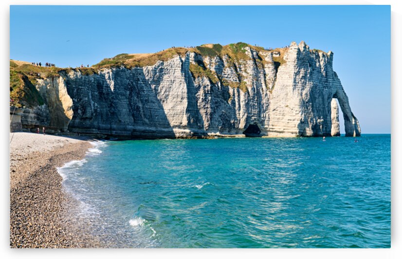 Etretats chalk cliffs and blue sea on a sunny day by Marco Brivio
