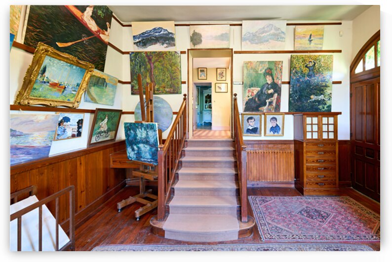 Visitors enjoy Monets house and paintings in Giverny Normandy F by Marco Brivio