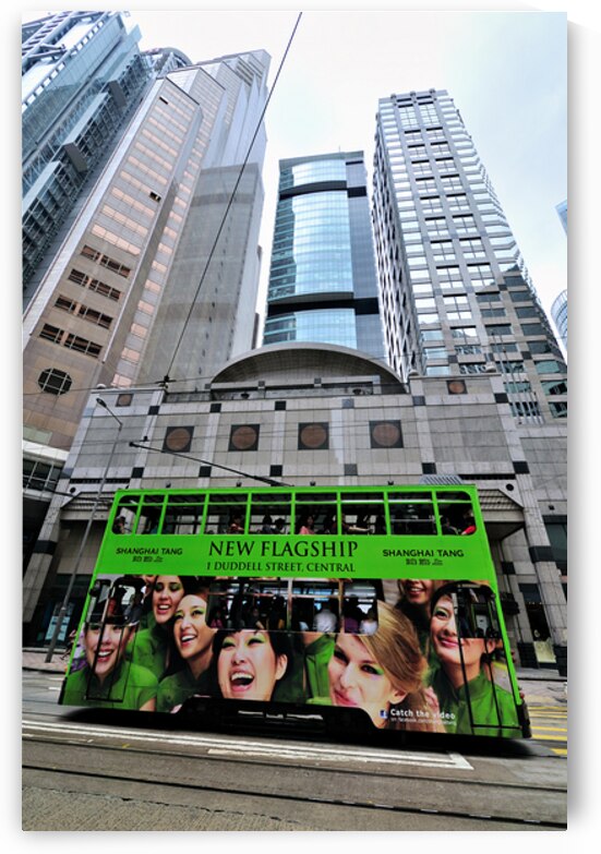 Tram rides through Hong Kong with Shanghai Tang advertisement by Marco Brivio