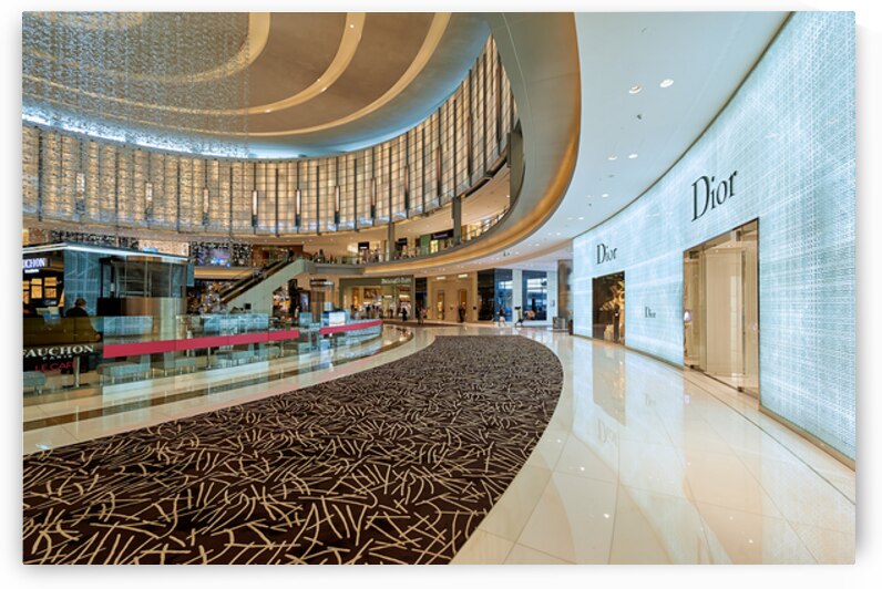 Luxury shopping mall in Dubai with designer stores and cafe by Marco Brivio