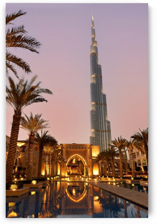 Burj Khalifa stands tall at dusk in Dubai by Marco Brivio