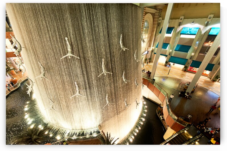 Diving sculptures at Dubai Malls waterfall showcase unique art by Marco Brivio