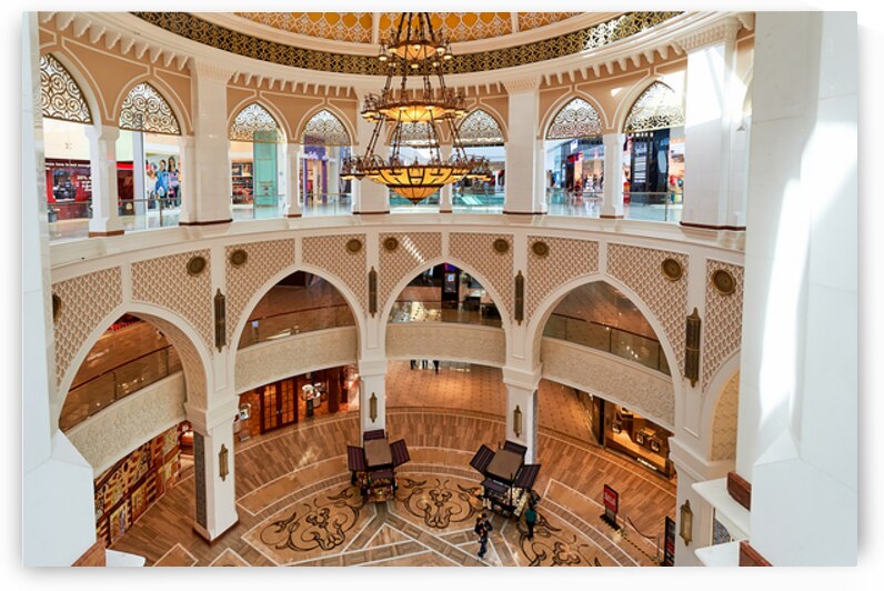 Explore grand shopping mall interior in Dubai with multiple leve by Marco Brivio