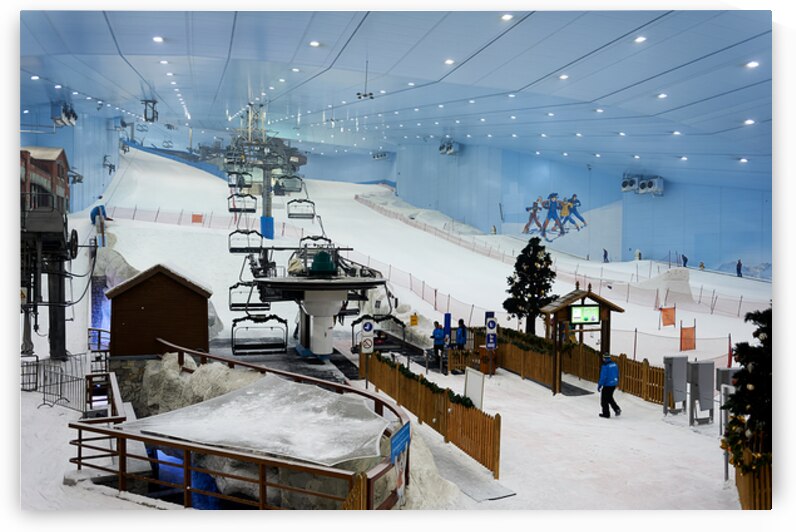 Indoor ski resort with chairlift and snow activities in Dubai by Marco Brivio